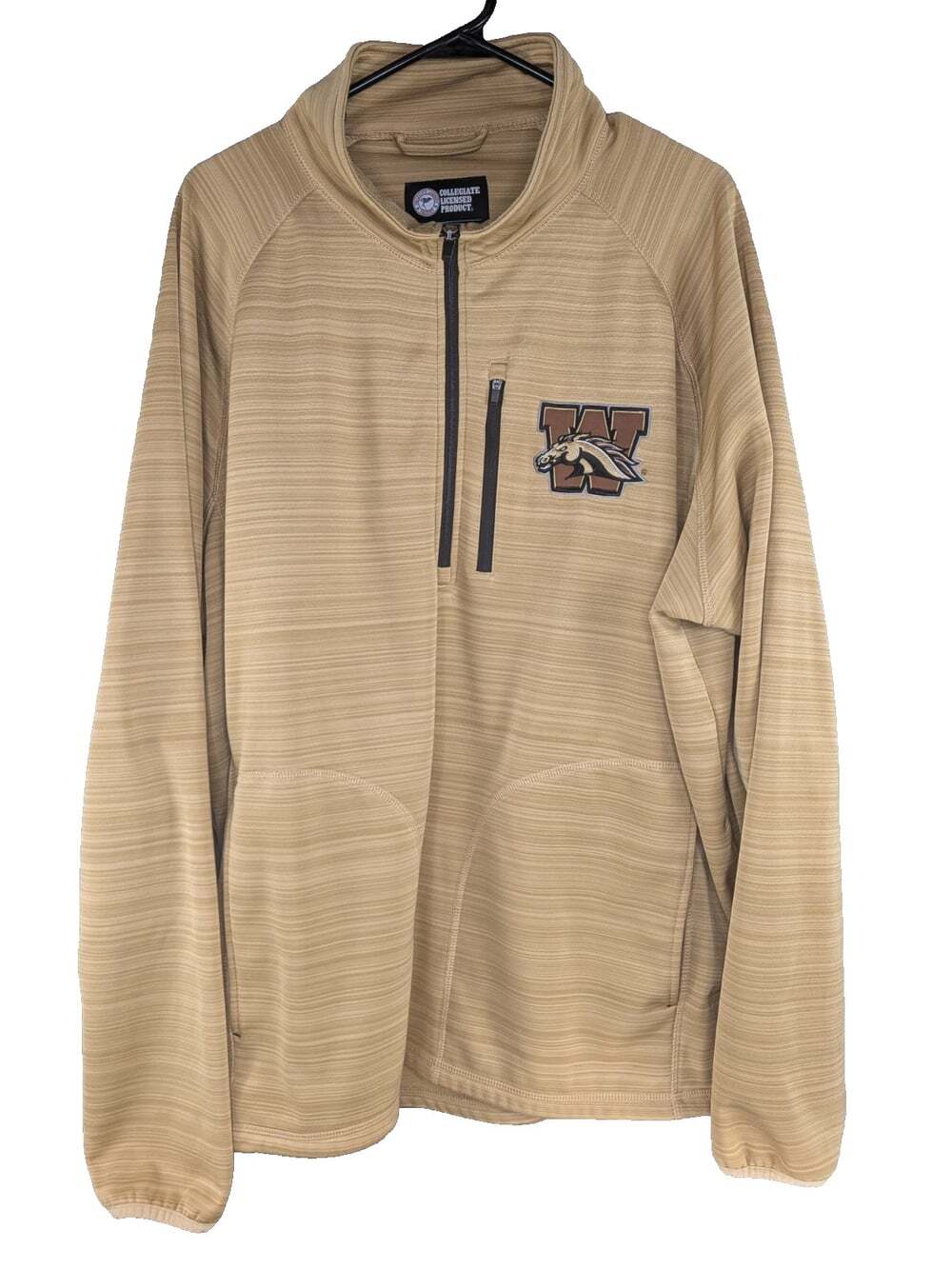 G-III Western Michigan Broncos Mens XXL 1/4 Zip Pullover Jacket Tan Gold WMU
